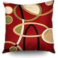 thumbnail image 3 of 2PCS Cranberry Red Tan Black Geometric Circle Decorative Throw Pillow Case 16X16Inch,Home Decoration Pillowcase Zippered Pillow Covers Cushion Cover for Book Lover Worm Sofa Couch, 3 of 5