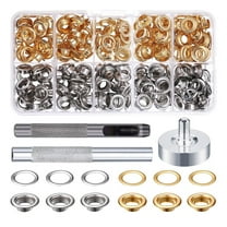 DINHEAROM Grommets Eyelets For Craft Metal Eyelets Button Multi Brass 100Pcs