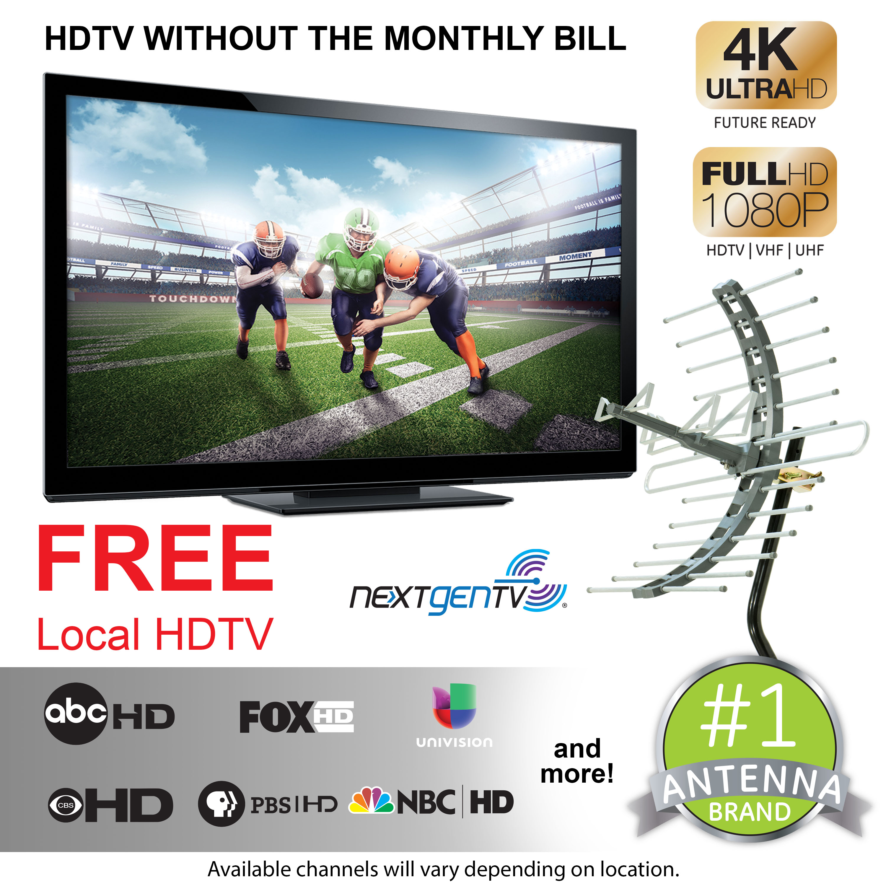 GE Outdoor HDTV Antenna, 70-Mile Range, 1080p photo 4