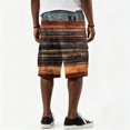 thumbnail image 6 of Men Block Gradient Print Corduroy Cargo Shorts Drawstring Elastic Waist Multi Pockets Knee Length Casual Shorts For Summer Outdoor Hiking Camping Vacation, 6 of 6