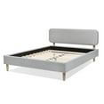 thumbnail image 5 of Low Upholstered Platform Bed In Grey , Queen Size - Foam Filled, No Box Spring Required, Compatible With Adjustable Bases & Mattresses, 85" W X 64.5" D 40.5" H, Needed, Bases, Wood Legs, 5 of 5