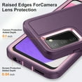 thumbnail image 3 of Feishell Case for Samsung Galaxy A03s 6.5 inch,Heavy Duty 3 Layer Military Protection with Hidden Kickstand Shock Resistant Armor Hybrid Bumper Rugged Rubber Phone Cover,Purple+Pink, 3 of 7