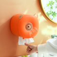 thumbnail image 3 of Soporte de papel higiénico Zulema para baño montado en pared sin perforaciones Naranja, 3 of 8