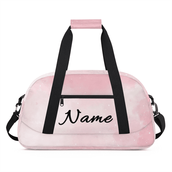 Qzaxky Personalized Dance Bag Gym Bag Custom Duffle Bag Large Dance Bag for Girls with Name Overnight Bag Pink