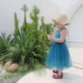 thumbnail image 1 of Vestido tipo tirantes para niñas Vestido de malla con costuras acanaladas para niñas de talla pequeña y mediana Vestido de princesa Vestido pontón, 1 of 6