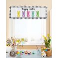 thumbnail image 3 of Easter Valances for Windows Happy Easter Peeps Spring Kitchen Curtain Valances Rod Pocket Bunny Black Buffalo Plaid Window Treatment Short Topper Curtains For Easter Day and Spring,54x18 inches, 3 of 6