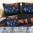 thumbnail image 2 of OKKEEY Gaming Bedding Sets for Boys, Kids Teens Bed in a Bag Twin Gaming Comforter Set, 6 Pcs Blue Gamer Microfiber Quilt Set with Pillowcase, Flat Sheet, Fitted Sheet for All Season, 2 of 9