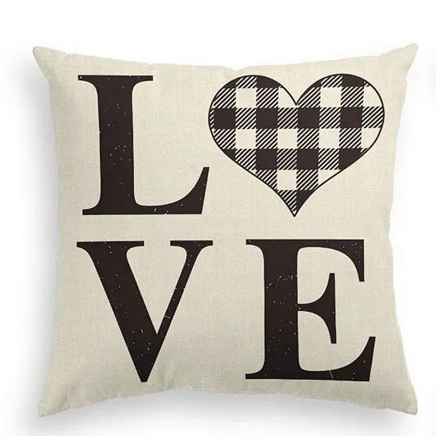 Funda de almohada de lino con celosía verde y negra para el Día de San Valentín, funda de cojín para sofá, decoración del hogar, se puede personalizar para usted, 40x40, 50x50