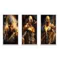 thumbnail image 2 of Designart "Fierce Superhero Valor Unleashed" Superheros Framed Wall Art Set Of 3 - Yellow Superheros Frame Canvas Set For Living Room Decor, 2 of 6