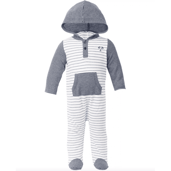 First Impressions Baby Boys Stripe Dog Coverall Set (Navy, 6-9 Months)