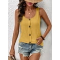 thumbnail image 3 of DOKOTOO Tank Tops for Women Summer Sleeveless Loose Fit Crewneck Tops Button Solid Color Basic Tee, 3 of 8