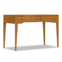 Harper 48 inch Wide Solid Hardwood Mid-Century Modern Small Desk in Light Golden Brown