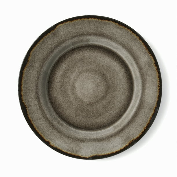 Better Homes & Gardens Bramley Dinner Plate, Gray Crackle Glaze, 11.32 Inches