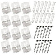 Wideskall 1/4" inch Heavy Duty 25 Pound Crystal Clear Plastic Mirror Holder Clips, Pack of 12 Pieces