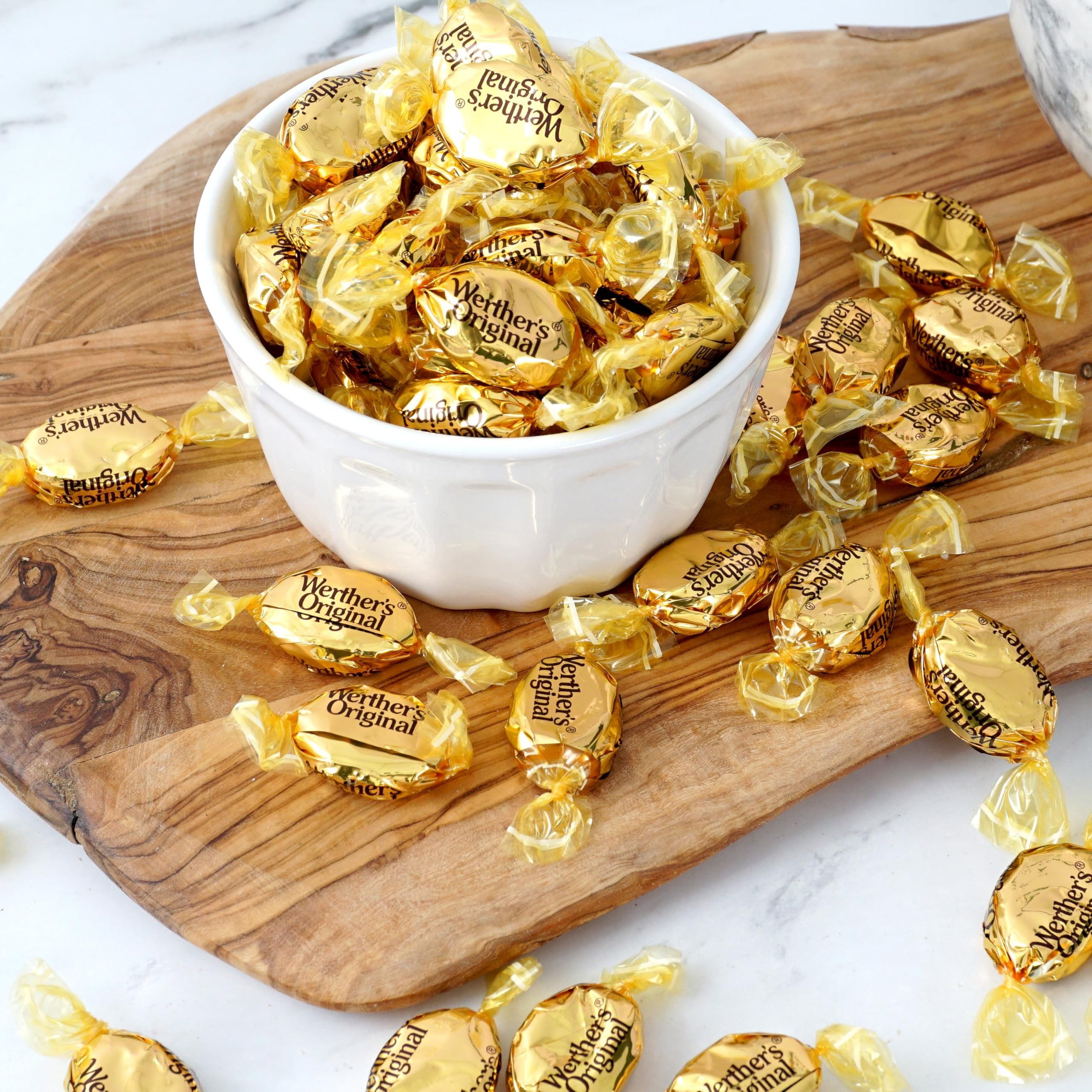Werthers Original Hard Candy, 2 Pound Bulk Bag, Individually Wrapped Werthers Caramel Candy, The Hampton Popcorn & Candy Company