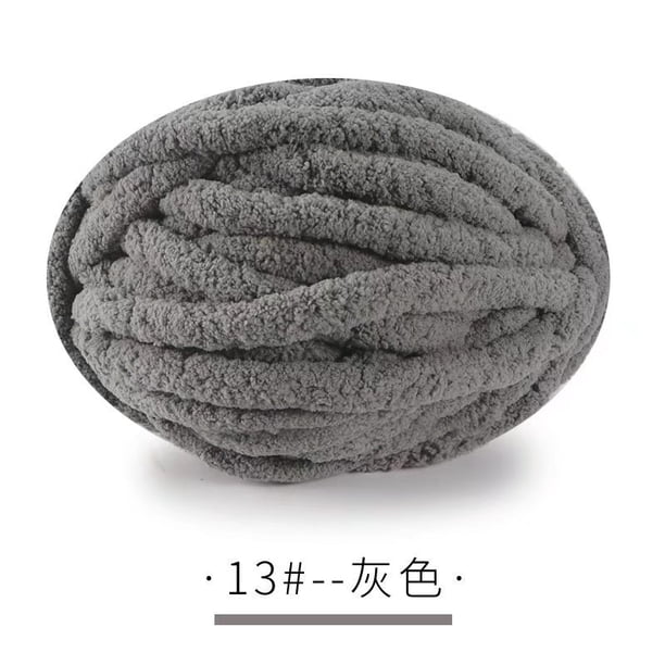 Xiao Hua 1 paquete de hilo de terciopelo de chenilla para tejer, grueso y cálido, para tejer a ganchillo, para manualidades, bolsos, suéteres, muñecas, 250 g, gris
