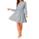 thumbnail image 2 of Vestido floral con escote en V y cinturón de choker para mujer INSPIRE CHIC, color azul en polvo M, 2 of 6