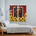 thumbnail image 5 of Curtains 63 Inch Length 2 Panels, Chicken Sunflowers Grommets Window Treatment Curtain, Country Farm Animal Red Wooden Grain Thermal Curtains Drapes for Living Room/Bathroom, 5 of 9