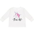 thumbnail image 3 of Inktastic 4th Birthday Cute Unicorn Girls Long Sleeve Toddler T-Shirt, 3 of 5