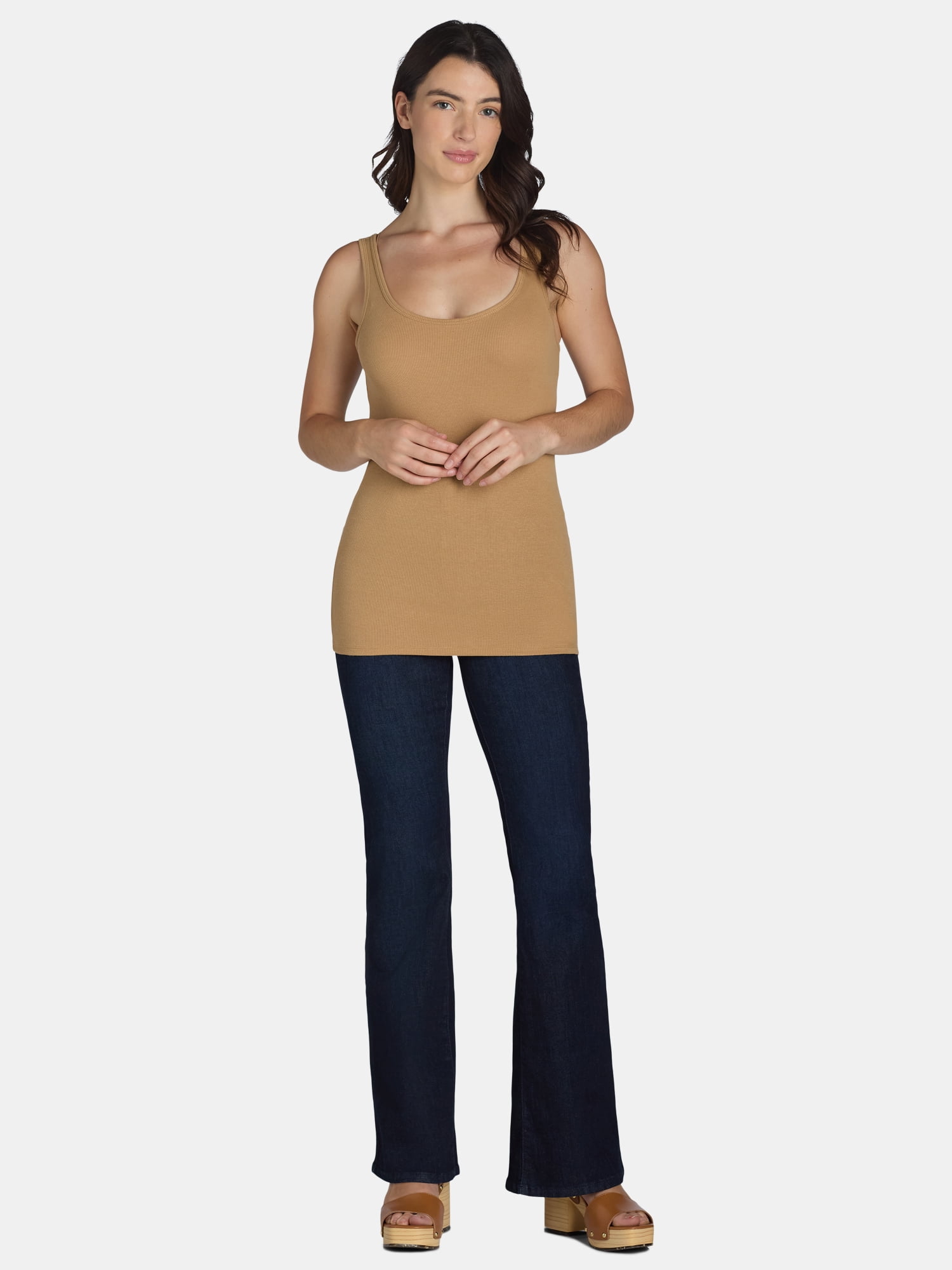 Time and Tru Women's Ribbed Tank Top, Sizes XS-XXXL