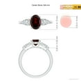 thumbnail image 5 of ANGARA Natural Oval Garnet Three Stone Ring with Pear Diamonds in 14K White Gold (8x6mm Garnet) | January Birthstone, Anniversary, Jewelry Gift for Women | Natural Garnet Ring (Ring Size - 9), 5 of 8