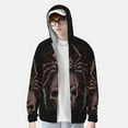 thumbnail image 4 of Goofa Spider with Skull Printed Women's UPF 50+ Sun Protection Hoodie Jacket Lightweight Long Sleeve Sun Shirt for Women with Pocket Hiking Outdoor-, 4 of 9