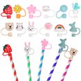 thumbnail image 1 of 12pcs Creative Straw Tips Covers Silicone Drinking Straw Covers Straw Protectors, 1 of 6
