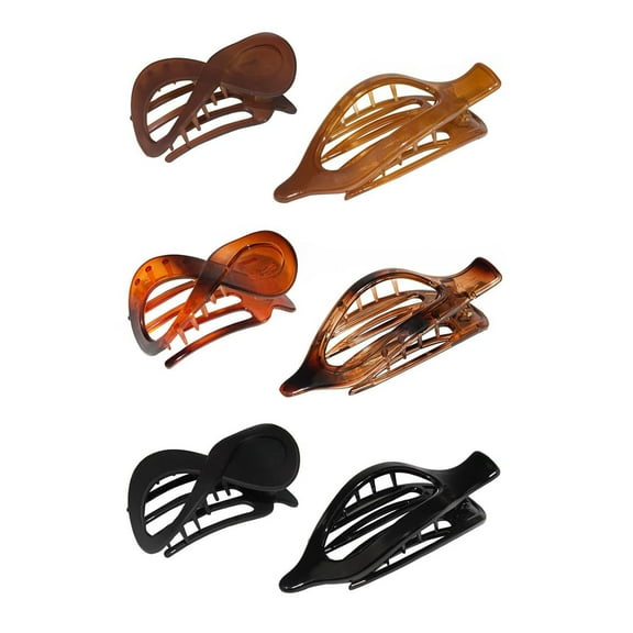 RUISINERY 6pack Large Tortoiseshells Hair Clip Elegant Women Hair Clip Durability Hairpin Professional Hair Accessories