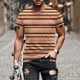 thumbnail image 1 of Tops para hombre, blusas y camisas de manga corta con cuello redondo para hombre, blusas de manga corta con cuello redondo y estampado de rayas para hombre, blusa para hombre, 1 of 5