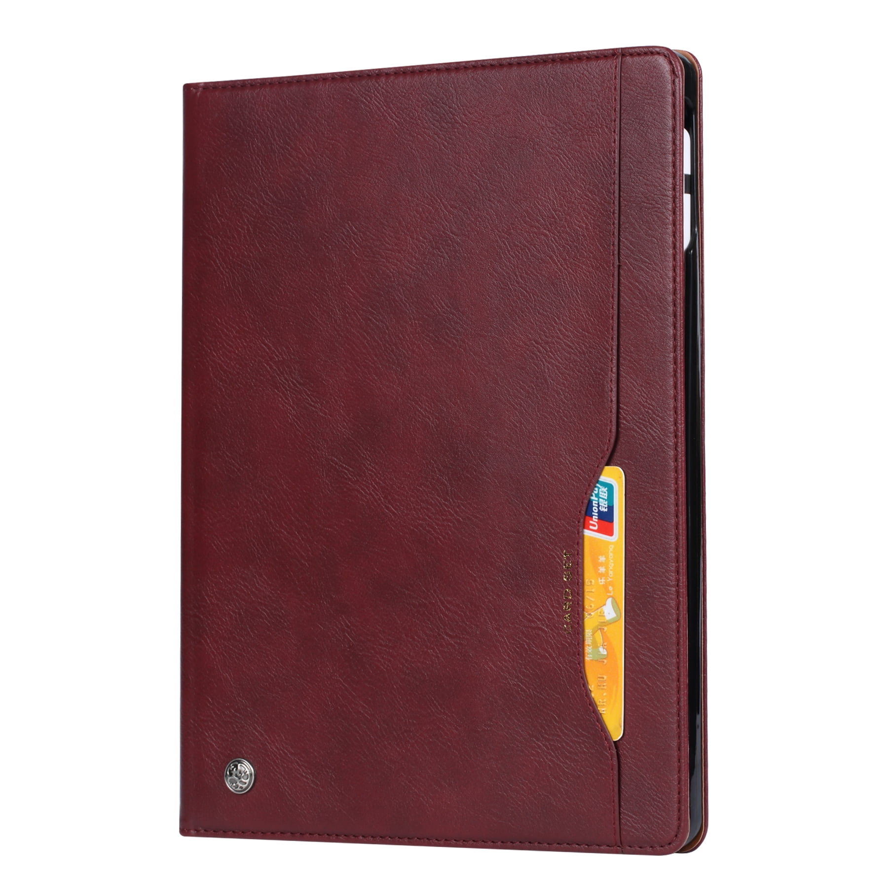 Case for Apple iPad 10th Gen 10.9" 2022, Soft PU Leather Card Slots Wallet Smart Cover with Sleep / Wake Feature Flip Kickstand with Pencil Holder Folio Case for iPad 10th Gen,Winered