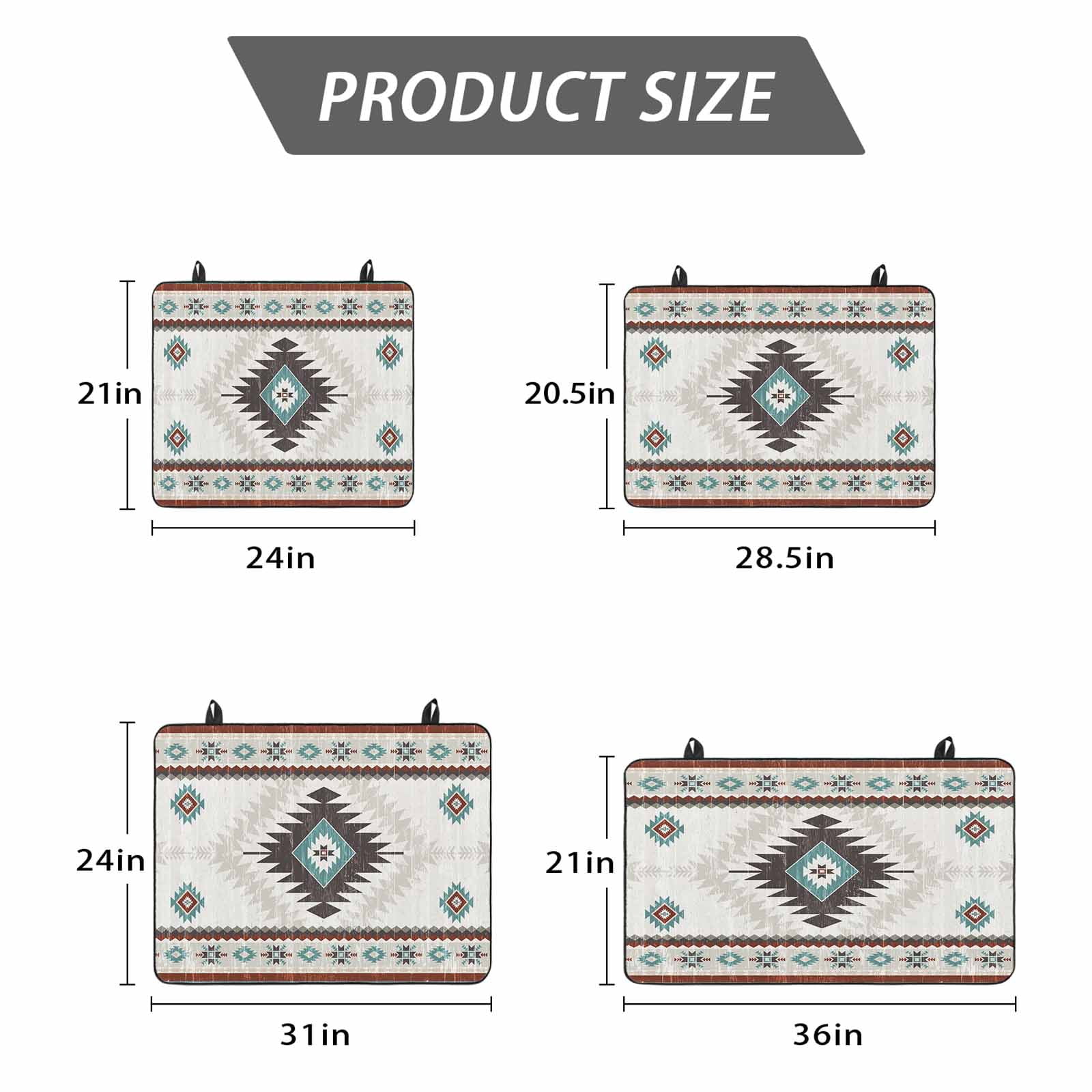 Turquoise Beige Boho Stove Top Cover for Electric Stove, Heat-proof & Non Slip Glass Top Stove Cover Protector, Vintage Ethnic Tribal Southwestern Kitchen Flat Cooktop Rubber Mat 36x21 Inches