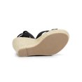 thumbnail image 5 of BLISSFUL STEP Women's Heels Espadrille Wedge Crisscross Lace Up Wedge Sandals Black 10, 5 of 8