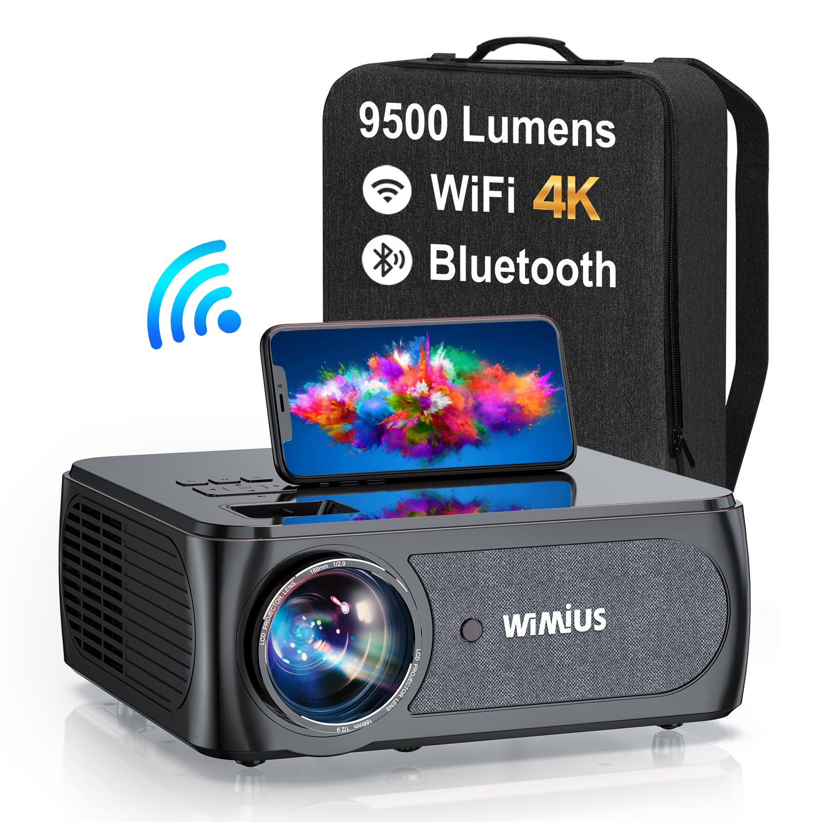 5G WiFi Projector WiMiUS Top K8 Full HD Bluetooth 4K Support Native