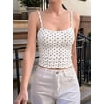 thumbnail image 4 of Women's Sleeveless Cute Cropped Tank Tops Polka Dots Going Out Camisole for Summer White S, 4 of 7