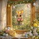 thumbnail image 1 of CaiYueKe Easter Bunny Hanging Decorations Acrylic Holiday Ornament Spring Home Decor Wall Window Door Garden Patio Indoor Outdoor Seasonal Party Supplies, 1 of 9