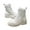 White, variant on Fesfesfes Platform Boots for Young Ladies Lace-up Women's Boots And Winter Warm Mid-tube Lace-up Platform Boots 7(39)