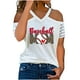 thumbnail image 1 of Blusa de manga corta con estampado de cuello en V informal para mujer con estilo Camiseta de verano con hombros descubiertos OAVQHLG3B Store  lin121212, 1 of 5