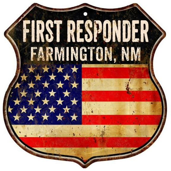 FARMINGTON, NM First Responder USA 12x12 Metal Sign Fire Police 211110022875