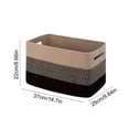 thumbnail image 3 of JJV Rainbow Rope Basket Woven Storage Basket Decorative Storage Bin for Organizing 14.7x9.8x8.7 Inch Rectangle Storage Basket for Closet Shelf Home Decor, 3 of 6