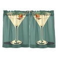 thumbnail image 7 of Yayeee Kitchen Curtains Tier Pair Light Filtering 27"x36" Rod Pocket Short Cafe Window Panel, Beige Martini, 7 of 7