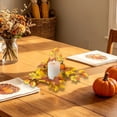thumbnail image 5 of Fall Pumpkin & Maple Leaf Tabletop Candle Wreath, Halloween Harvest Festival Decorative Garland, Mini Desktop Centerpiece for Home Dining Table Thanksgiving Holiday Atmosphere Decoration, 5 of 6