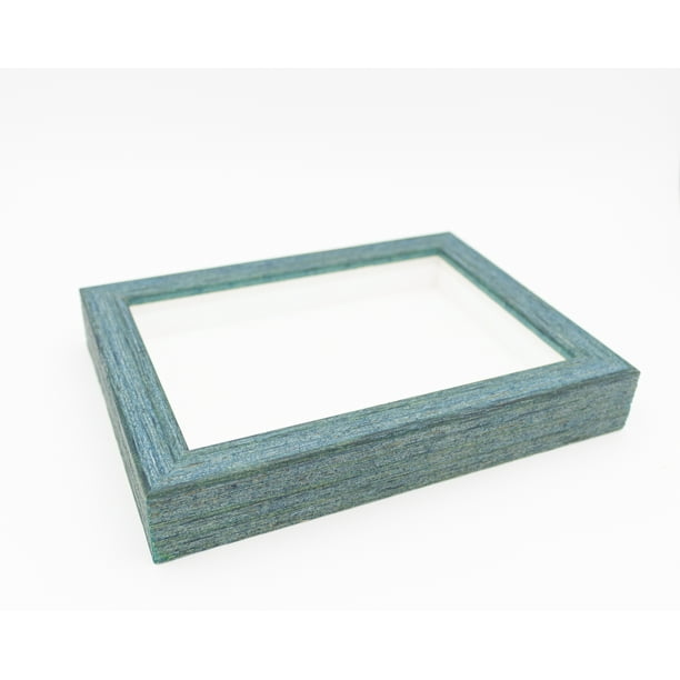 14x14 Shadowbox Gallery Wood Frames Weathered Blue DEEP Shadow Box