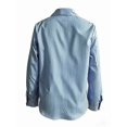 thumbnail image 4 of Women's Striped Button Down Shirt Long Sleeve Collared Blue Blouse, 4 of 8