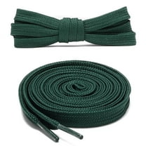1pair Double Layers Flat Shoe Laces Strings Dark Green for Sneakers Tennis Shoes