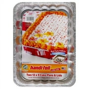 Handi-Foil Aluminum Cake Pans with Lids, 13 x 9 Inch, 2 Count