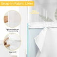 thumbnail image 6 of Gradient Orange Teal No Hook Shower Curtain with Snap in Liner Modern Abstract Minimalist Blue Ocean Beach Waterproof Bathroom Shower Curtain with See Through Top Window for Bathtub 36" x 72", 6 of 9