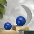 thumbnail image 3 of 2 Pcs Gazing Ball 2.5 Inch 63mm Reflective Sphere Polished Hollow Ball Dark Blue, 3 of 7