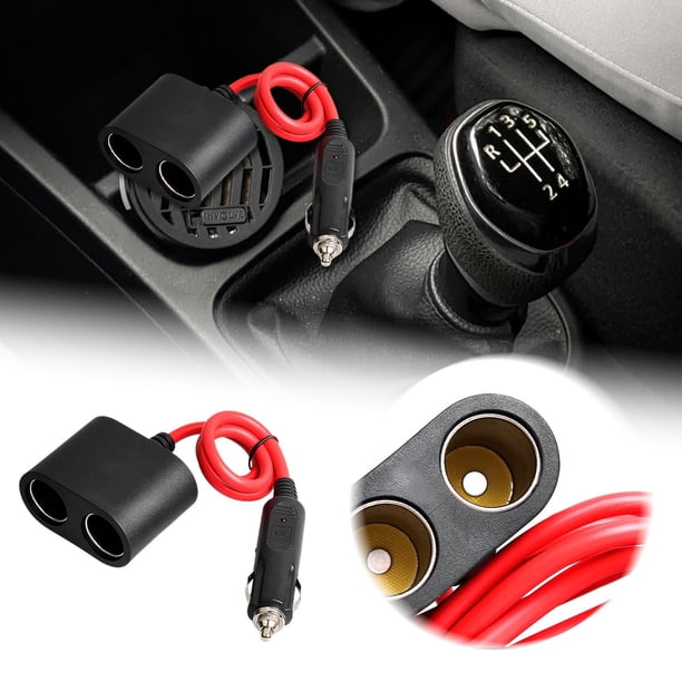 Divisor para coche de alta resistencia Adaptador de corriente de 12 V/24 V para vehículos Expansor de enchufe de carga 2 en 1