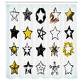 thumbnail image 3 of Ambesonne Star Shower Curtain, Punk Shapes and Designs, 69"Wx70"L, Yellow White, 3 of 5