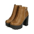 thumbnail image 5 of New Women Nature Breeze Lowell-01 PU Zippered Lug Sole Block Heel Bootie, 5 of 5